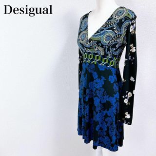 デシグアル(DESIGUAL)のDesigual デシグアル 花柄 ペイズリー Aライン ワンピース M(その他)