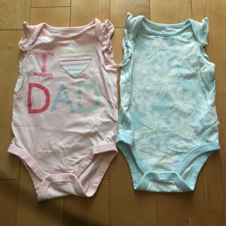 ベビーギャップ(babyGAP)のbaby gap ノースリーブボディスーツ ２枚セット 6〜12months(ロンパース)