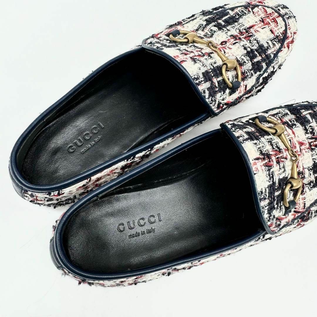 Gucci(グッチ)の【美品✨】グッチ ホースビット ローファー マルチカラー ツイード ヨルダーン レディースの靴/シューズ(ローファー/革靴)の商品写真