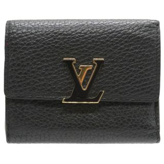 ルイヴィトン(LOUIS VUITTON)の美品 ルイ ヴィトン ポルトフォイユ カプシーヌ コンパクトXS レザー ブラック M68587 三つ折り財布 財布 黒 LV 0119 【中古】 LOUIS VUITTON(財布)