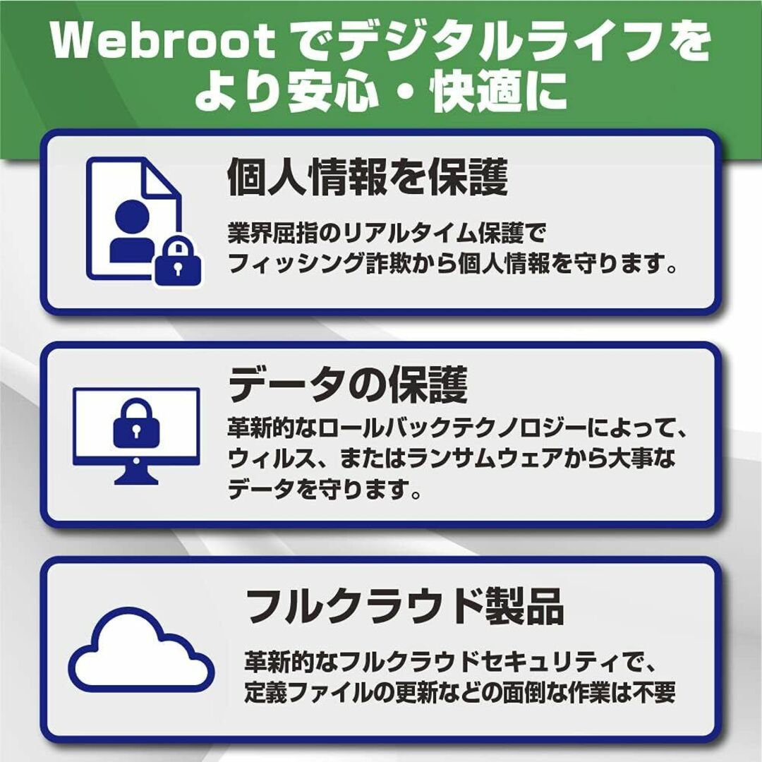 Webroot アンチウイルスソフト ゲーマーズ 1台1年版 スマホ/家電/カメラのPC/タブレット(PC周辺機器)の商品写真