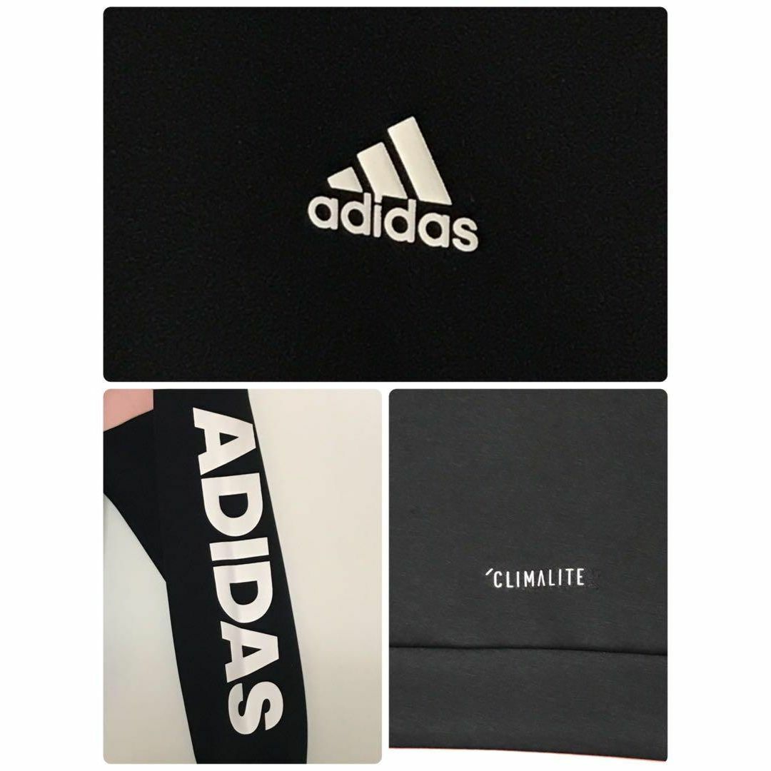 adidas(アディダス)の【くすみカラー】アディダス　プリントロゴ入りジャージ　ブラック　H686 レディースのトップス(Tシャツ(半袖/袖なし))の商品写真