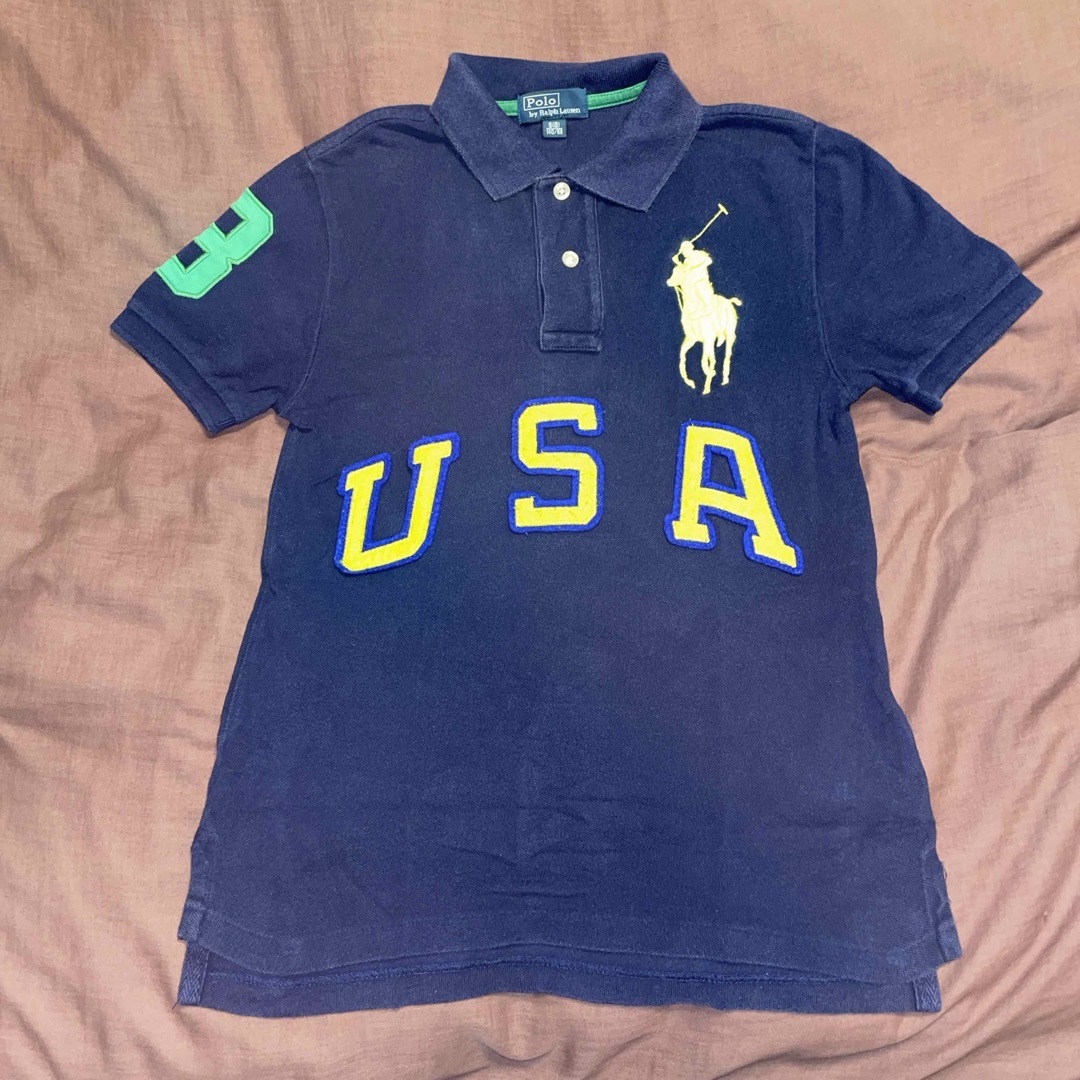 POLO RALPH LAUREN(ポロラルフローレン)のラルフローレン RALPH LAURENフェルトUSAビックポニー ポロシャツ  キッズ/ベビー/マタニティのキッズ服男の子用(90cm~)(Tシャツ/カットソー)の商品写真