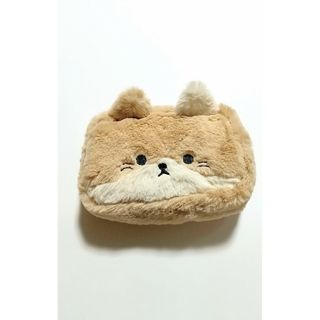 【匿名配送】新品未使用 エコファー ポーチ ねこ ファッション小物入れ(ポーチ)