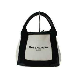 バレンシアガ(Balenciaga)のBALENCIAGA　バレンシアガ　Navy XS カバス　ネイビーカバスXS　ハンドバッグ　ショルダーバッグ　コットンキャンバス&カーフスキン　アイボリー×ブラック　ポーチ付き　レディース　ギフト　プレゼント包装可【中古】松前R56号店(ハンドバッグ)