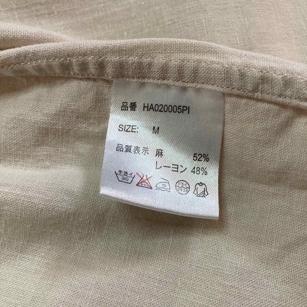 HARE(ハレ)のHARE ハレ　リネンブレンド シャツ ブラウス　7分袖　ピンクベージュ　M　麻 メンズのトップス(シャツ)の商品写真
