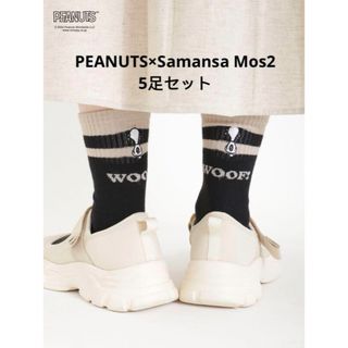 SM2 - 【PEANUTS×Samansa Mos2】刺繍ラインソックス 5足セット