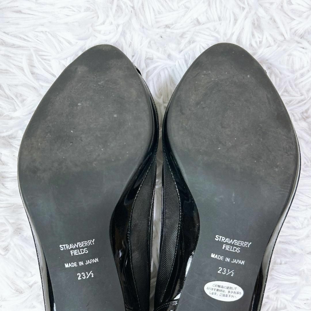 STRAWBERRY-FIELDS(ストロベリーフィールズ)のストロベリーフィールズ メッシュ オープントゥパンプス リボン 23.5 レディースの靴/シューズ(ハイヒール/パンプス)の商品写真
