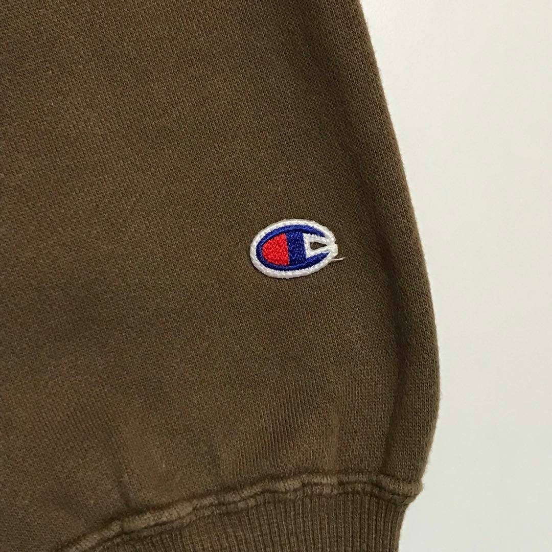 Champion(チャンピオン)の【ヴィンテージ】チャンピオン　刺繍ロゴ入りハーフジップトレーナー　裏起毛H675 メンズのトップス(スウェット)の商品写真