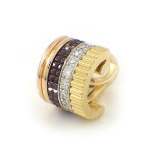 ブシュロン(BOUCHERON)のブシュロン BOUCHERON クリップ イヤリング キャトル クラッシック スモール SM JCO01473 ダイヤモンド 計0.14ct K18YG K18PG K18WG ブラウン PVD ※片方のみ 【中古】(イヤリング)