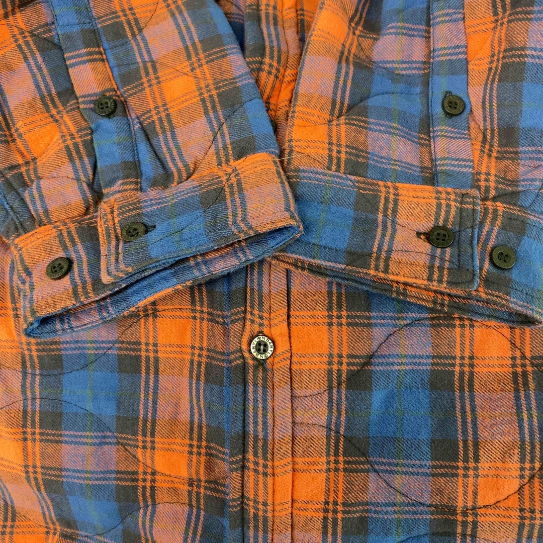 BABYLONE(バビロン)のBABYLONE バビロン メンズ シャツジャケット　ブルゾン　チェック　裏地　オレンジ　青 メンズのジャケット/アウター(ブルゾン)の商品写真