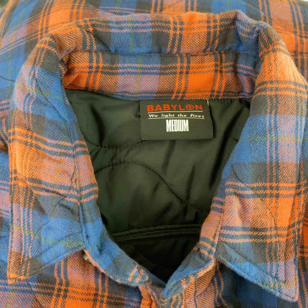 BABYLONE(バビロン)のBABYLONE バビロン メンズ シャツジャケット　ブルゾン　チェック　裏地　オレンジ　青 メンズのジャケット/アウター(ブルゾン)の商品写真