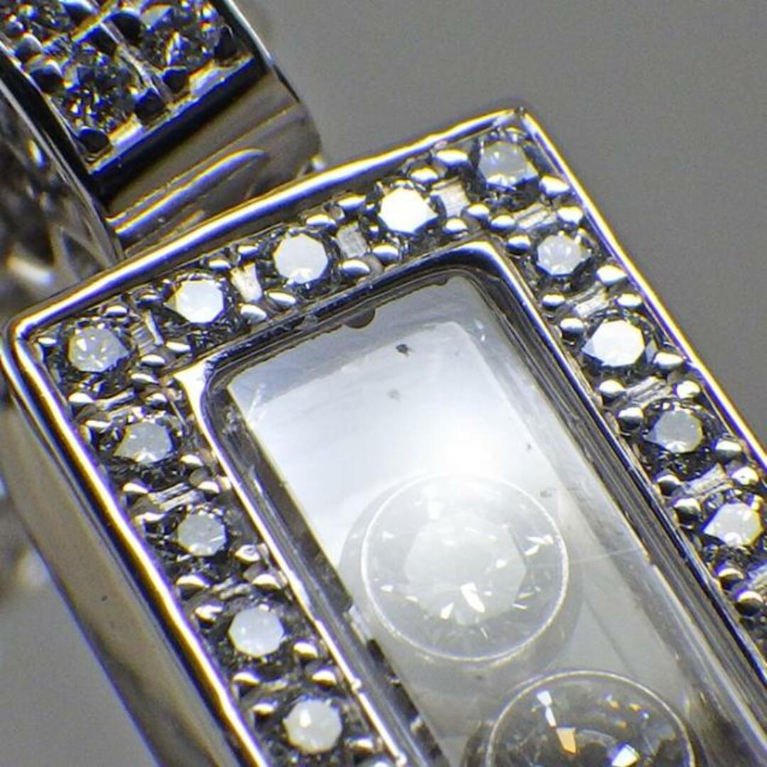 Chopard(ショパール)のショパール Chopard ネックレス ハッピーダイヤ 79/6213 クロス ダブルチェーン ムービング ダイヤモンド K18WG 【中古】 レディースのアクセサリー(ネックレス)の商品写真