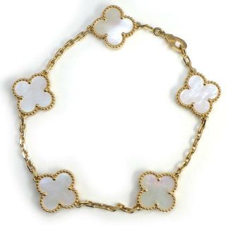 ヴァンクリーフアンドアーペル(Van Cleef & Arpels)のヴァンクリーフ＆アーペル Van Cleef & Arpels ブレスレット ヴィンテージ アルハンブラ 5モチーフ VCARA41800 ホワイトシェル K18YG 【中古】(ブレスレット/バングル)