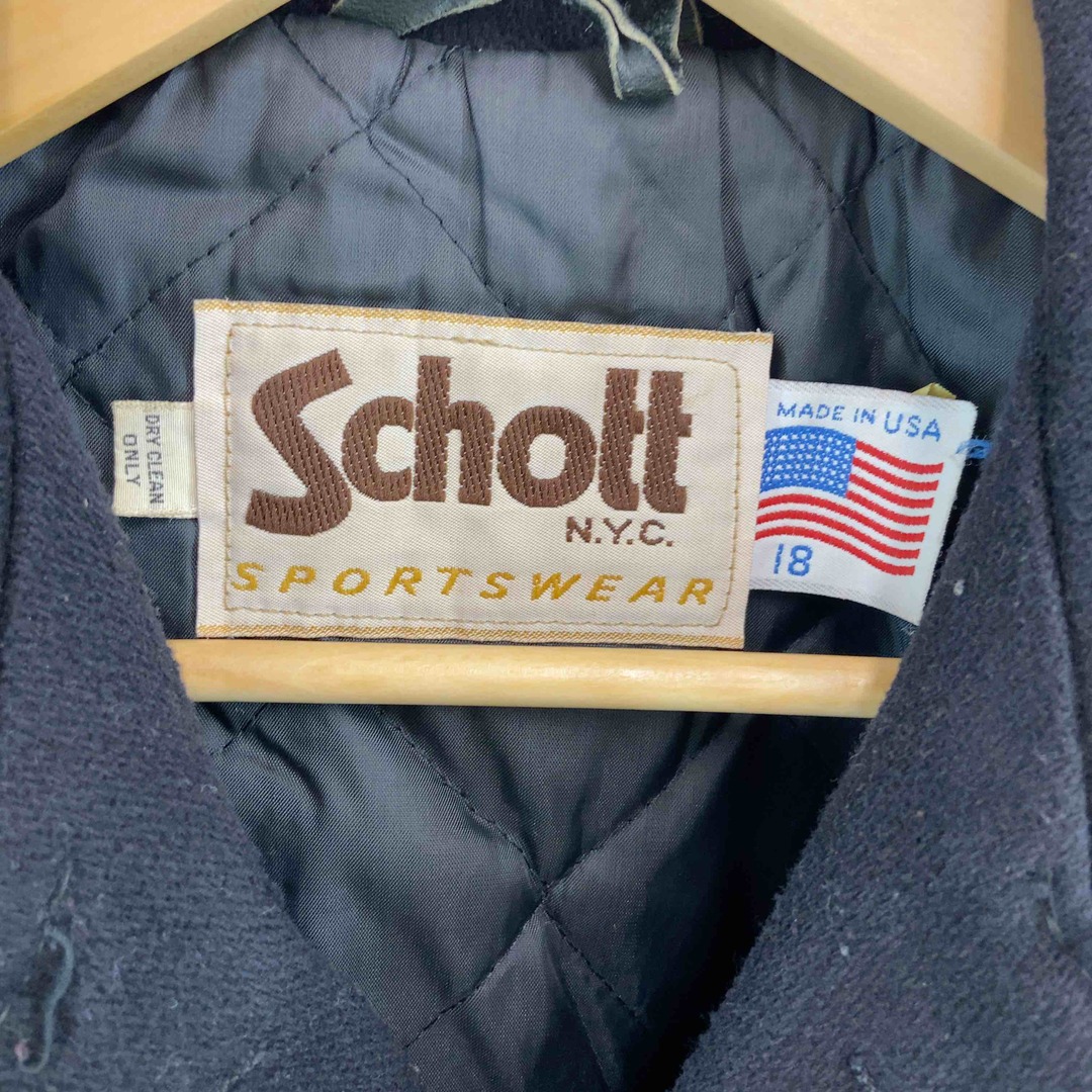 Schott ショット 黒　ブラック　無地　メンズ ピーコート　USA製 メンズのジャケット/アウター(ピーコート)の商品写真