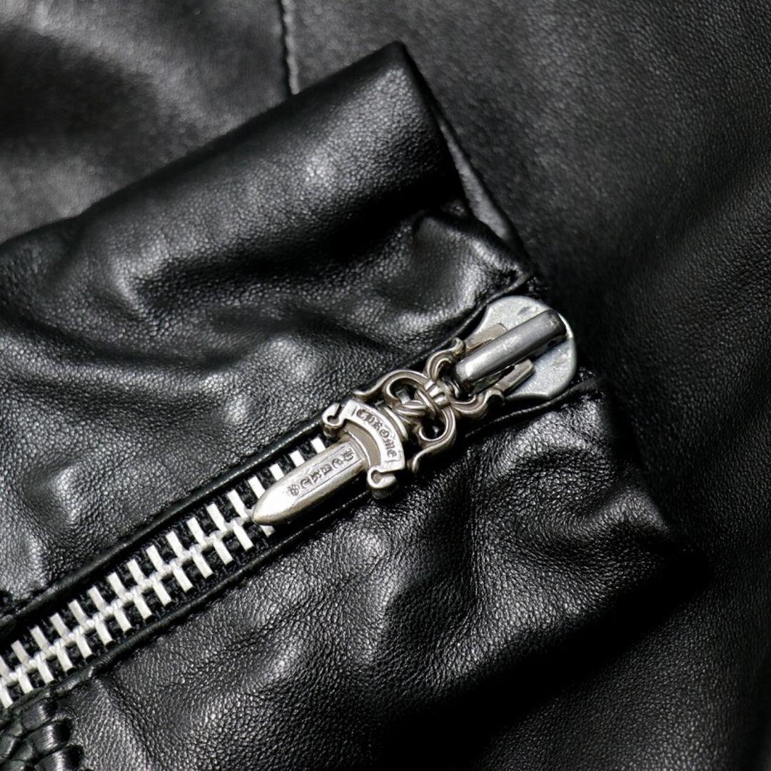 Chrome Hearts(クロムハーツ)のクロムハーツ【CHROMEHEARTS】【レディース】ダブルライダースジャケットガンスリンガー/ダガー/グロメット/レオパードハラコ/Mサイズ【中古】 レディースのトップス(ベスト/ジレ)の商品写真