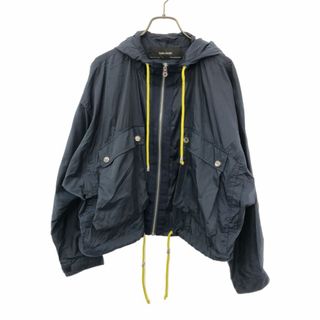 ザラ(ZARA)のザラベーシック 長袖 ショート丈 ジップジャケット XS ネイビー ZARA BASIC フード レディース 古着 【240318】(その他)