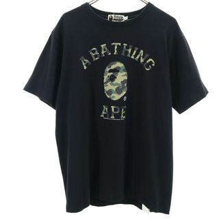 アベイシングエイプ(A BATHING APE)のアベイシングエイプ プリント 半袖 Tシャツ L ブラック A BATHING APE メンズ 古着 【240318】(Tシャツ/カットソー(半袖/袖なし))