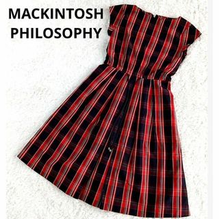 マッキントッシュフィロソフィー(MACKINTOSH PHILOSOPHY)のマッキントッシュフィロソフィ　ノースリーブ　ワンピース　チェック　38　M(ひざ丈ワンピース)