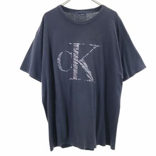 カルバンクライン(Calvin Klein)のカルバンクライン 刺繍 半袖 Tシャツ グレー系 Calvin Klein メンズ 古着 【240318】(Tシャツ/カットソー(半袖/袖なし))