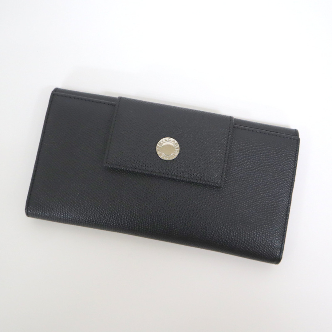 BVLGARI(ブルガリ)の【BVLGARI】ブルガリ 長財布 三つ折り財布 ブラック×シルバー金具/br3614ik ハンドメイドのファッション小物(財布)の商品写真