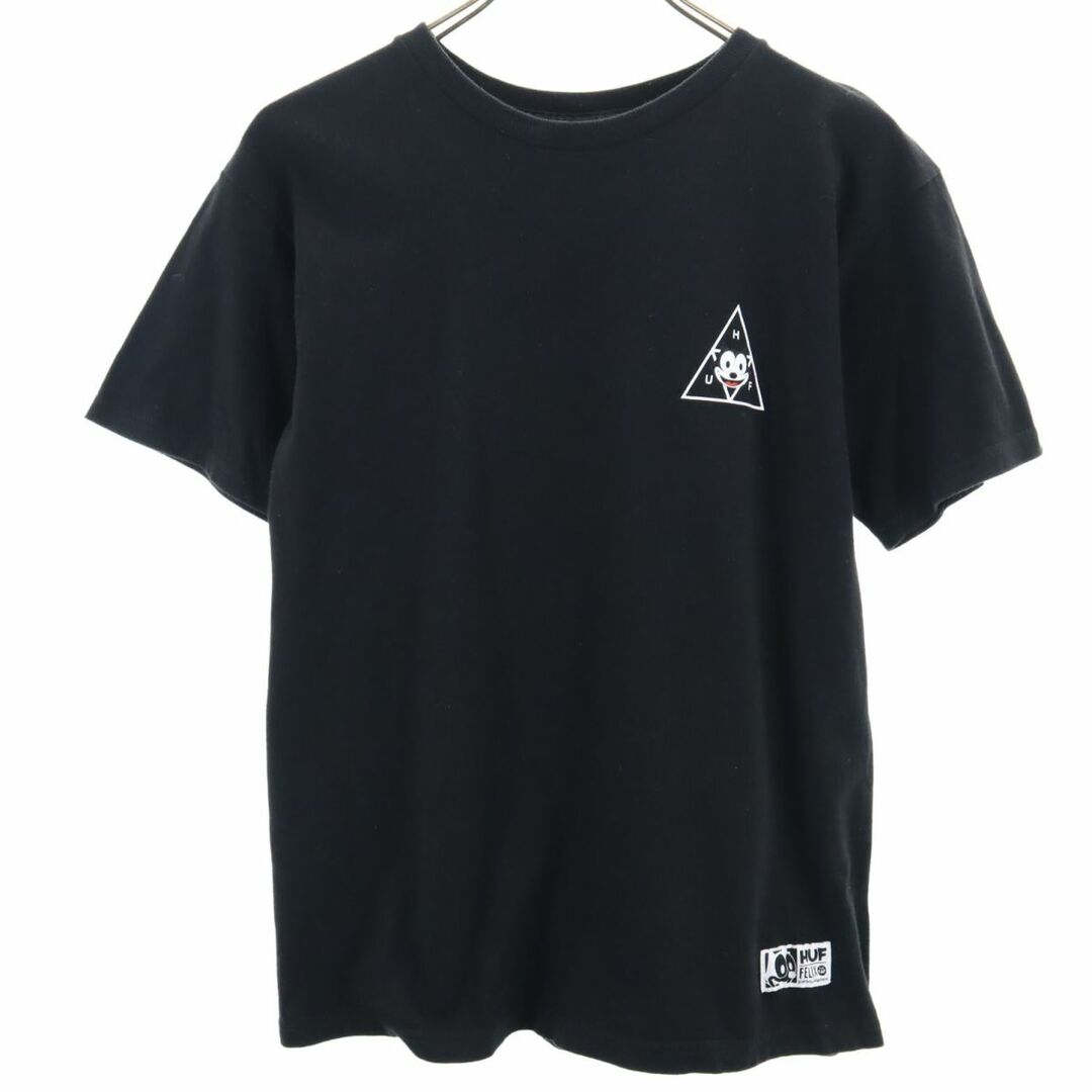 HUF(ハフ)のハフ × FELIX コラボ 両面プリント 半袖 Tシャツ S ブラック HUF メンズ 古着 【240318】 メンズのトップス(Tシャツ/カットソー(半袖/袖なし))の商品写真