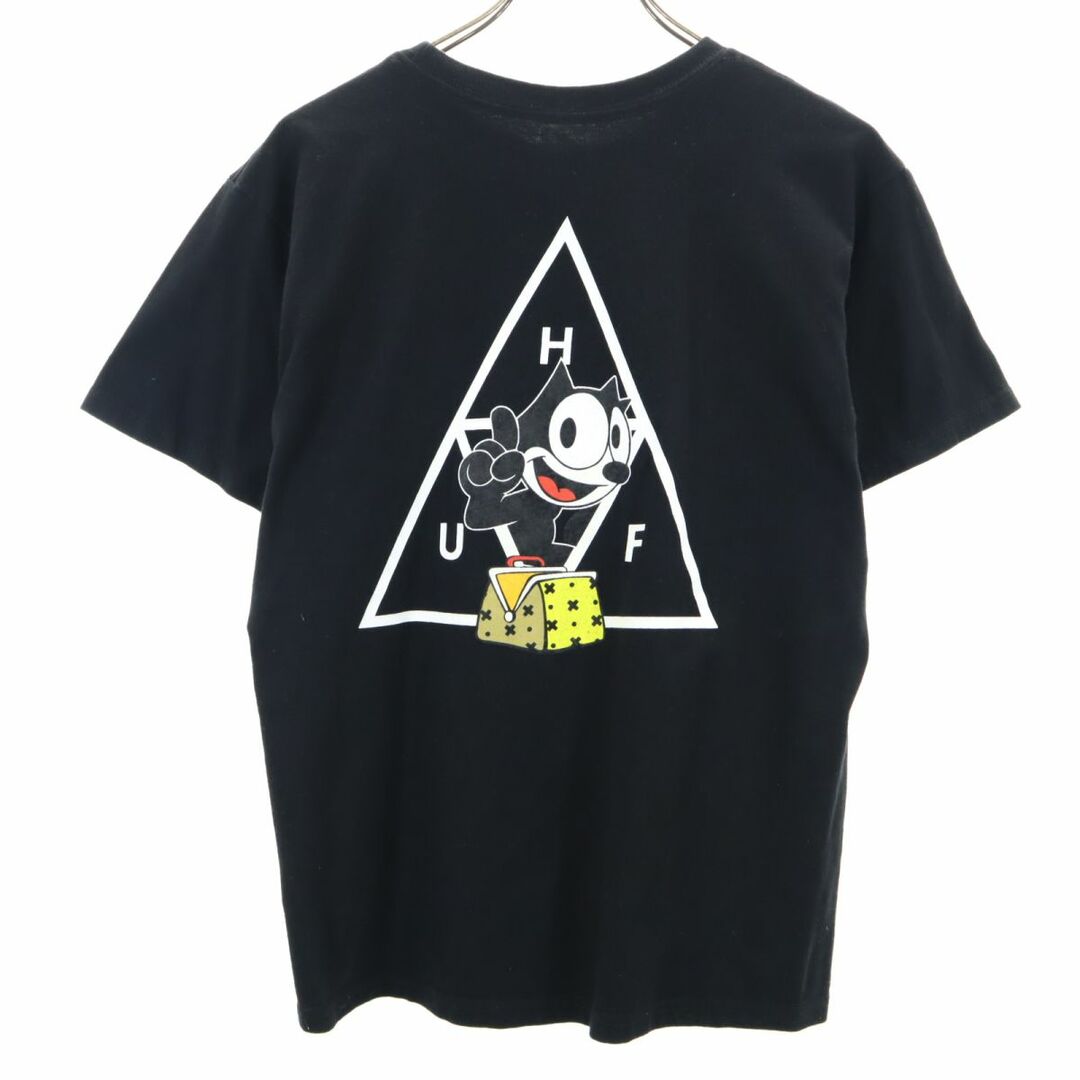 HUF(ハフ)のハフ × FELIX コラボ 両面プリント 半袖 Tシャツ S ブラック HUF メンズ 古着 【240318】 メンズのトップス(Tシャツ/カットソー(半袖/袖なし))の商品写真