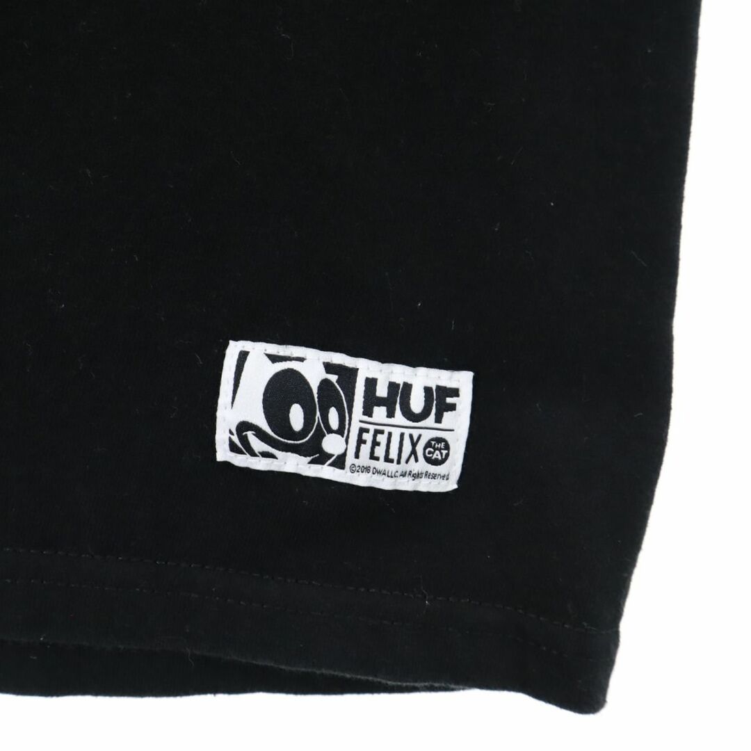 HUF(ハフ)のハフ × FELIX コラボ 両面プリント 半袖 Tシャツ S ブラック HUF メンズ 古着 【240318】 メンズのトップス(Tシャツ/カットソー(半袖/袖なし))の商品写真