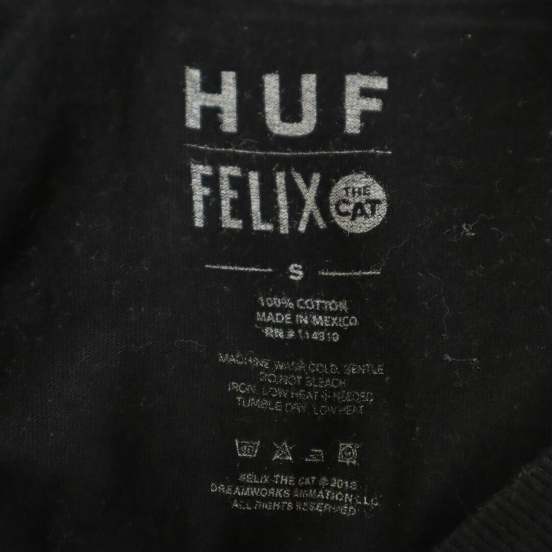 HUF(ハフ)のハフ × FELIX コラボ 両面プリント 半袖 Tシャツ S ブラック HUF メンズ 古着 【240318】 メンズのトップス(Tシャツ/カットソー(半袖/袖なし))の商品写真