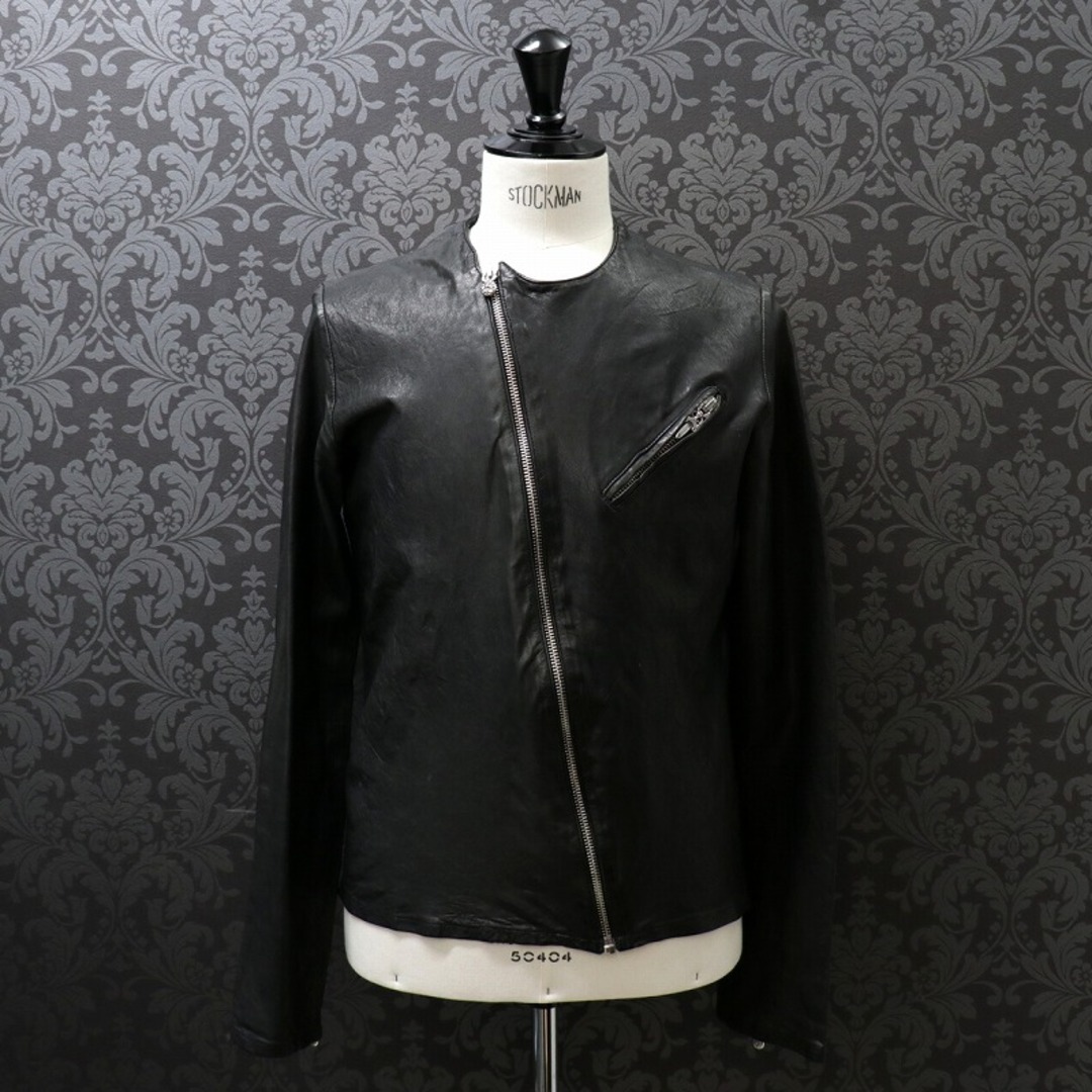 Chrome Hearts(クロムハーツ)のクロムハーツ【CHROMEHEARTS】DEATH OR GLORY/レザーライダース/ノーカラーライダース/Mサイズ【中古】12647 メンズのジャケット/アウター(その他)の商品写真