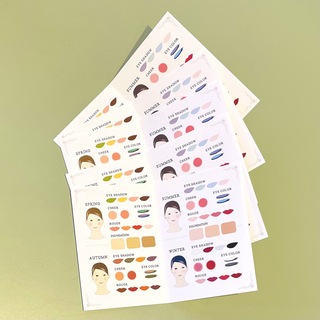 パーソナルカラー　メイクパレット色見本カード5枚(その他)