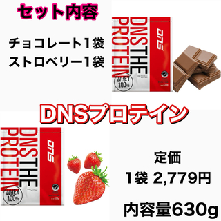 ディーエヌエス(DNS)のDNS プロテイン　チョコレート風味　ストロベリー風味　セット　ホエイ(プロテイン)