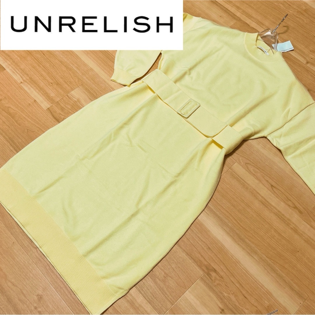 UNRELISH(アンレリッシュ)の定価6900円　新品　UNRELISH ニットワンピース レディースのワンピース(ひざ丈ワンピース)の商品写真