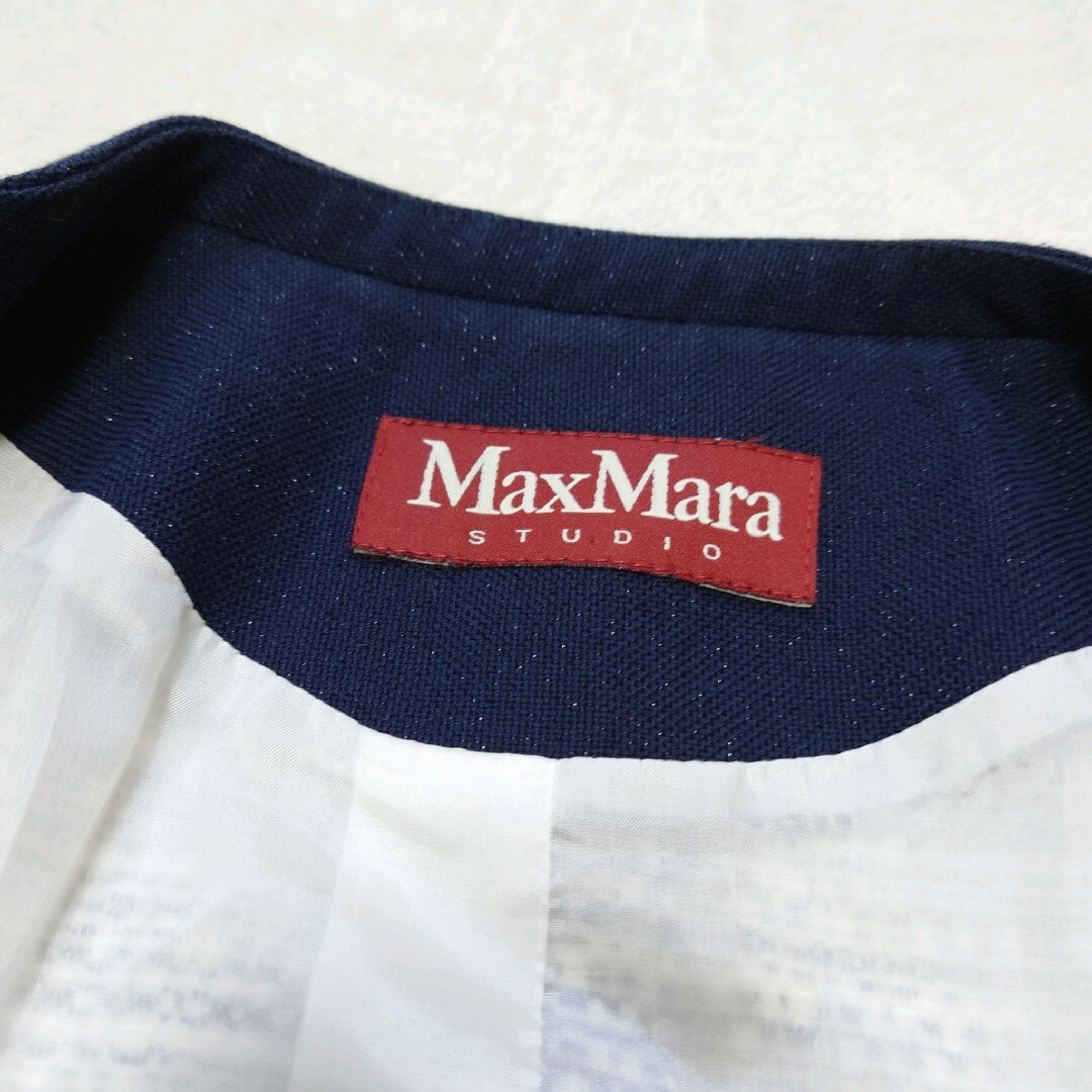 Max Mara(マックスマーラ)のマックスマーラ　ママスーツ　ノーカラージャケット　スカート　ツイード　美品 レディースのフォーマル/ドレス(スーツ)の商品写真