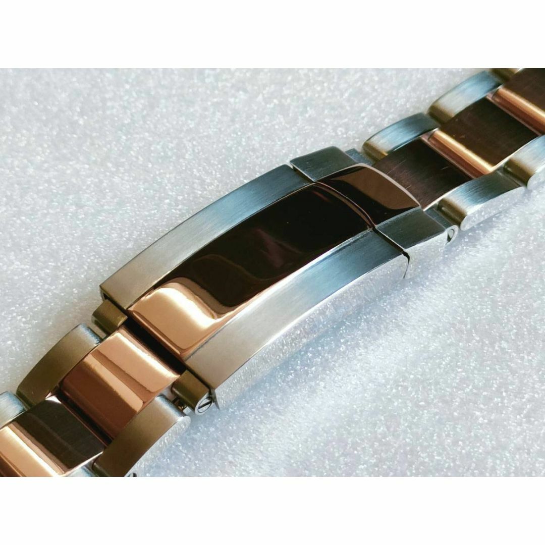 新品 ステンレス時計ベルト コンビローズ シングルロック 互換品(訳あり） メンズの時計(金属ベルト)の商品写真