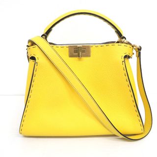 フェンディ(FENDI)のフェンディ ハンドバッグ 2way ピーカブー エッセンシャリー 8BN302 レザー イエロー レディース FENDI IT319516 美品(ハンドバッグ)