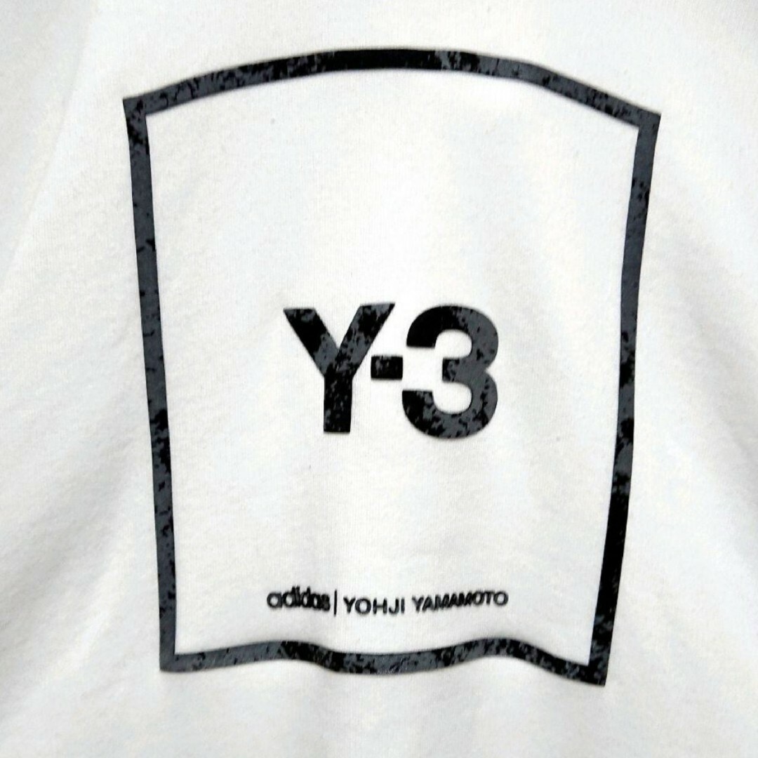 Y-3(ワイスリー)の即完売 ワイスリー スクエア 立体 デカロゴ ホワイト プルオーバー パーカー メンズのトップス(パーカー)の商品写真