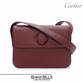 カルティエ(Cartier)の美品 カルティエ マスト・ドゥ・カルティ ショルダーバッグ L1000135 レザー ボルドー ターンロック(ショルダーバッグ)