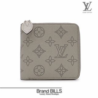 ルイヴィトン(LOUIS VUITTON)の美品 ルイ ヴィトン ジッピー・コンパクトウォレット 折り財布 M81653 モノグラム マヒナ メタリックグレー(財布)