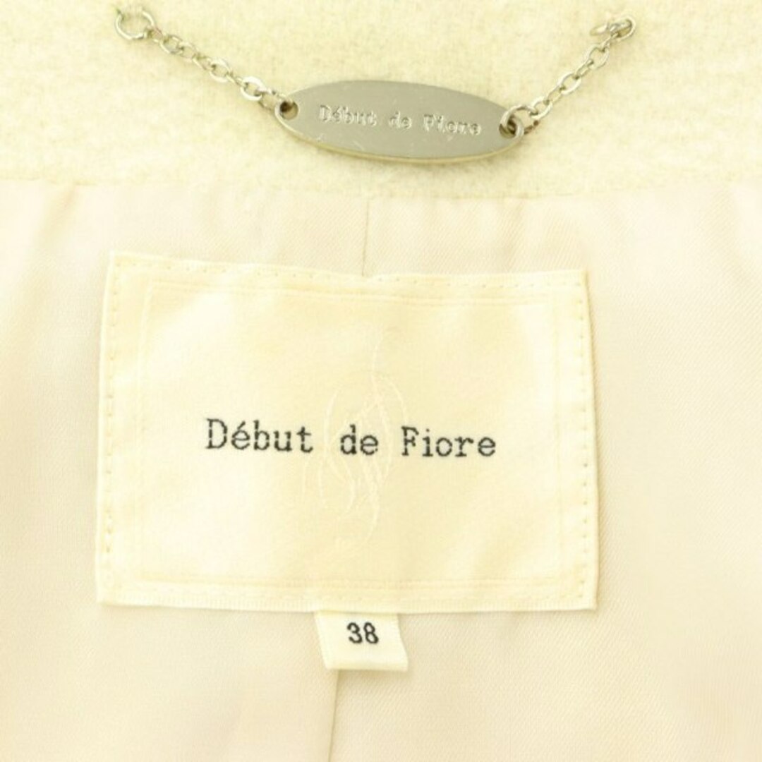 Debut de Fiore(デビュードフィオレ)のデビュー ド フィオレ フォックスファー付きフードコート 38 M アイボリー レディースのジャケット/アウター(毛皮/ファーコート)の商品写真