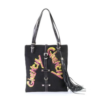 GIVENCHY - 美品 ジバンシー レザー キャンバス トート バッグ ショルダー ビジネス 通勤 ラインストーン ブラック 黒 A4 メンズ YYM S31-2