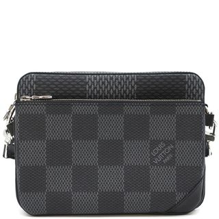 ルイヴィトン(LOUIS VUITTON)のルイヴィトン LOUIS VUITTON ショルダーバッグ トリオ・メッセンジャー ダミエグラフィットキャンバス ダミエ・グラフィット シルバー金具 黒 グレー  N50017 RFID 【箱】【中古】(ショルダーバッグ)