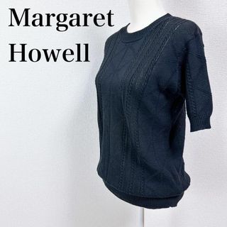 マーガレットハウエル(MARGARET HOWELL)のマーガレットハウエル 綿100 透け感ニットトップス 日本製(ニット/セーター)