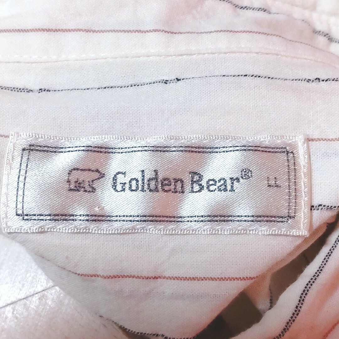 Golden Bear(ゴールデンベア)のゴールデンベア　LL大きいサイズ　コットンピンストライプ　七分袖ブラウス レディースのトップス(シャツ/ブラウス(長袖/七分))の商品写真