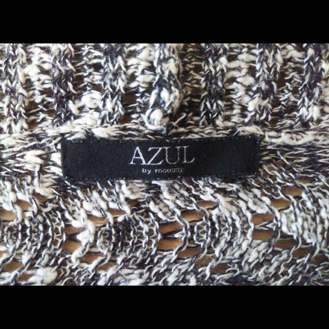 AZUL by moussy(アズールバイマウジー)の＊ AZUL by moussy ドルマン ニットカーディガン 杢ブラック S レディースのトップス(カーディガン)の商品写真