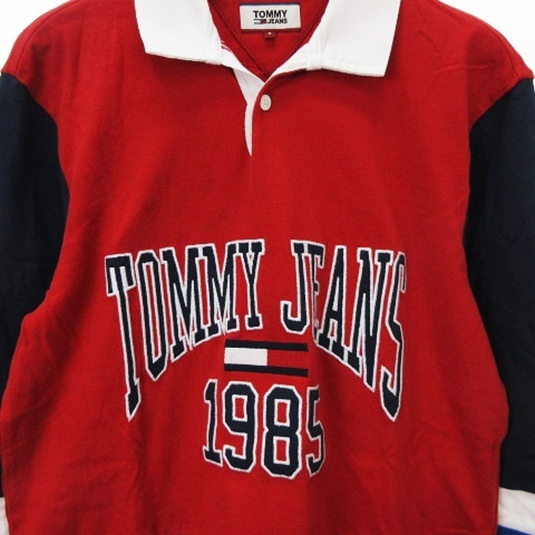 TOMMY(トミー)のトミー ジーンズ ラガーシャツ ラグビー ポロシャツ 長袖 紺 赤 S メンズのトップス(ポロシャツ)の商品写真