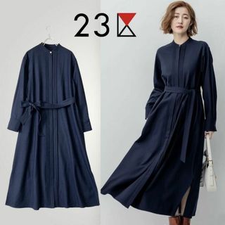 ニジュウサンク(23区)の[超美品 ］23AW 23区 ウールストレッチツイルワンピース 39600円(ロングワンピース/マキシワンピース)