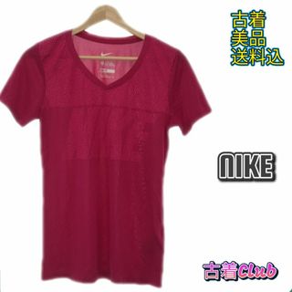 ナイキ(NIKE)のNIKE ナイキ トップス 半袖 Vネック 薄手 シンプル レディース ピンク (Tシャツ(半袖/袖なし))