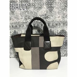 バリー(Bally)の【良品】BALLY バリー キャンバス×レザー ハンドバッグ トートバッグ 茶色(ハンドバッグ)