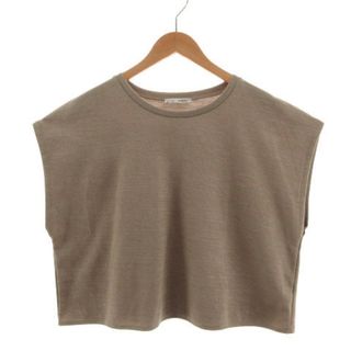 ザラ(ZARA)のZARA カットソー フレンチスリーブ クロップド丈 ワイドシルエット 茶系 S(その他)